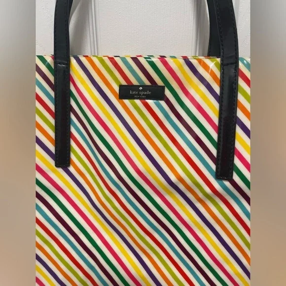 Kate Spade Multicolor Diagonal Stripe Tote - Picture 2 of 11